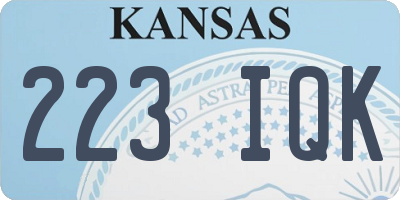 KS license plate 223IQK