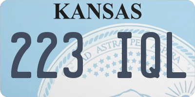 KS license plate 223IQL
