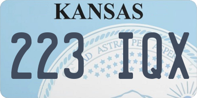 KS license plate 223IQX