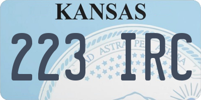 KS license plate 223IRC