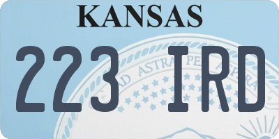 KS license plate 223IRD