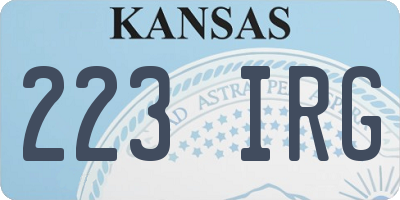 KS license plate 223IRG