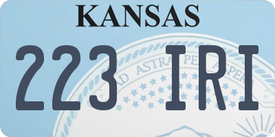 KS license plate 223IRI