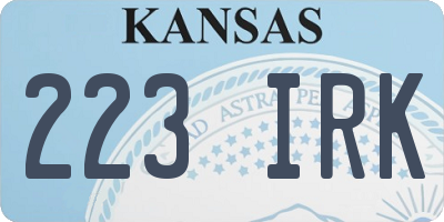 KS license plate 223IRK