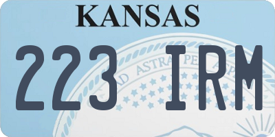 KS license plate 223IRM