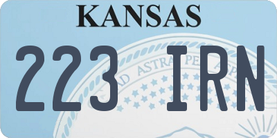 KS license plate 223IRN