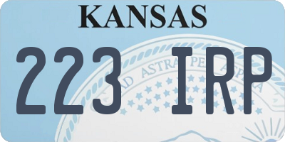 KS license plate 223IRP