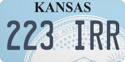 KS license plate 223IRR