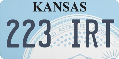 KS license plate 223IRT