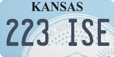 KS license plate 223ISE