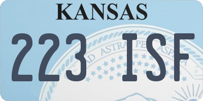 KS license plate 223ISF