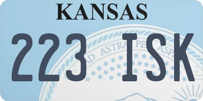 KS license plate 223ISK