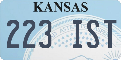 KS license plate 223IST