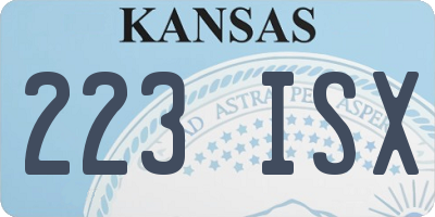 KS license plate 223ISX