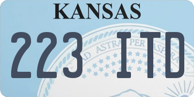 KS license plate 223ITD