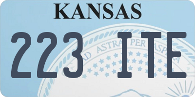 KS license plate 223ITE