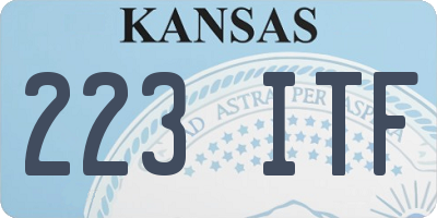 KS license plate 223ITF