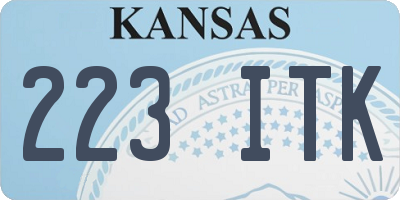 KS license plate 223ITK