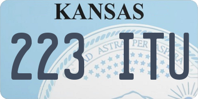 KS license plate 223ITU