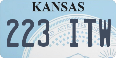 KS license plate 223ITW