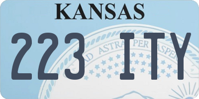 KS license plate 223ITY