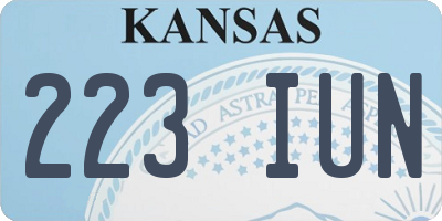 KS license plate 223IUN