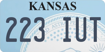 KS license plate 223IUT