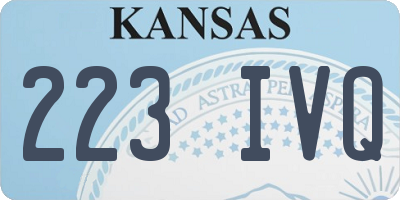 KS license plate 223IVQ