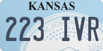 KS license plate 223IVR