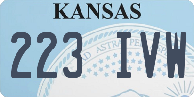 KS license plate 223IVW