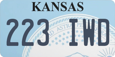 KS license plate 223IWD