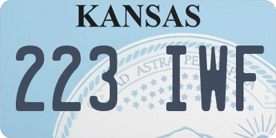 KS license plate 223IWF