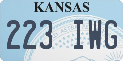 KS license plate 223IWG