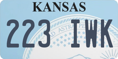 KS license plate 223IWK
