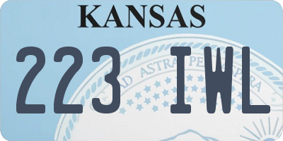 KS license plate 223IWL