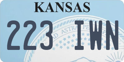 KS license plate 223IWN
