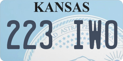 KS license plate 223IWO