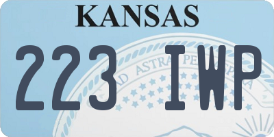 KS license plate 223IWP