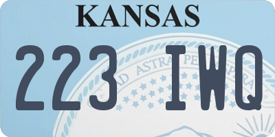 KS license plate 223IWQ
