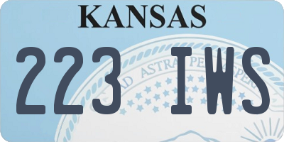 KS license plate 223IWS