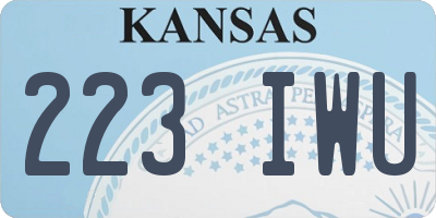 KS license plate 223IWU