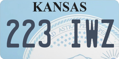 KS license plate 223IWZ