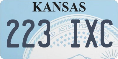 KS license plate 223IXC