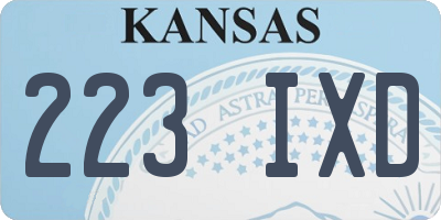KS license plate 223IXD