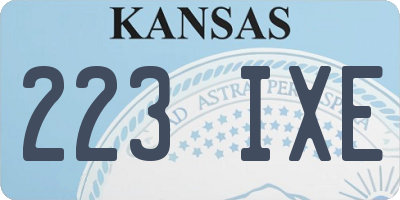 KS license plate 223IXE