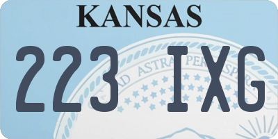 KS license plate 223IXG