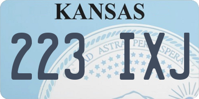 KS license plate 223IXJ