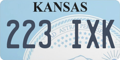 KS license plate 223IXK
