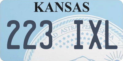 KS license plate 223IXL