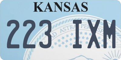 KS license plate 223IXM